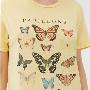 Yellow UO butterfly tee NWT